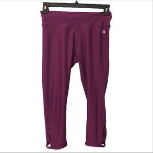 Workout Cropped Yoga Capri Maroon Leggings EUC M